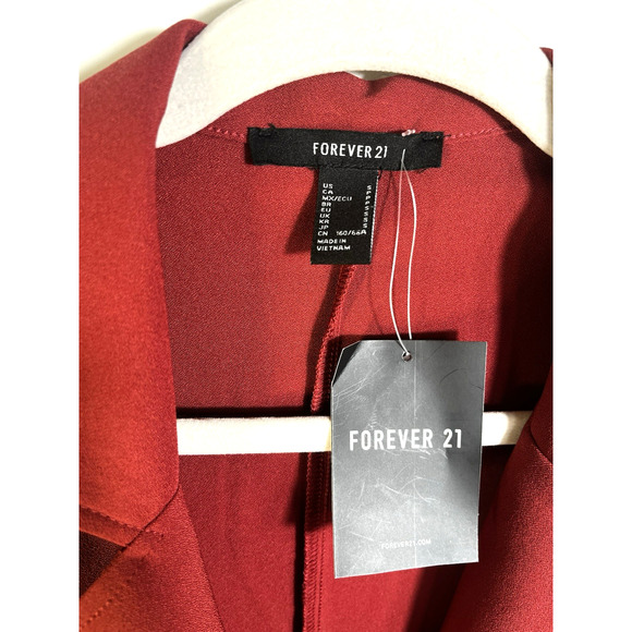 Forever 21 Short Romper Jumpsuit Size Small Front Zipper Skort Rust Red New - Picture 8 of 11